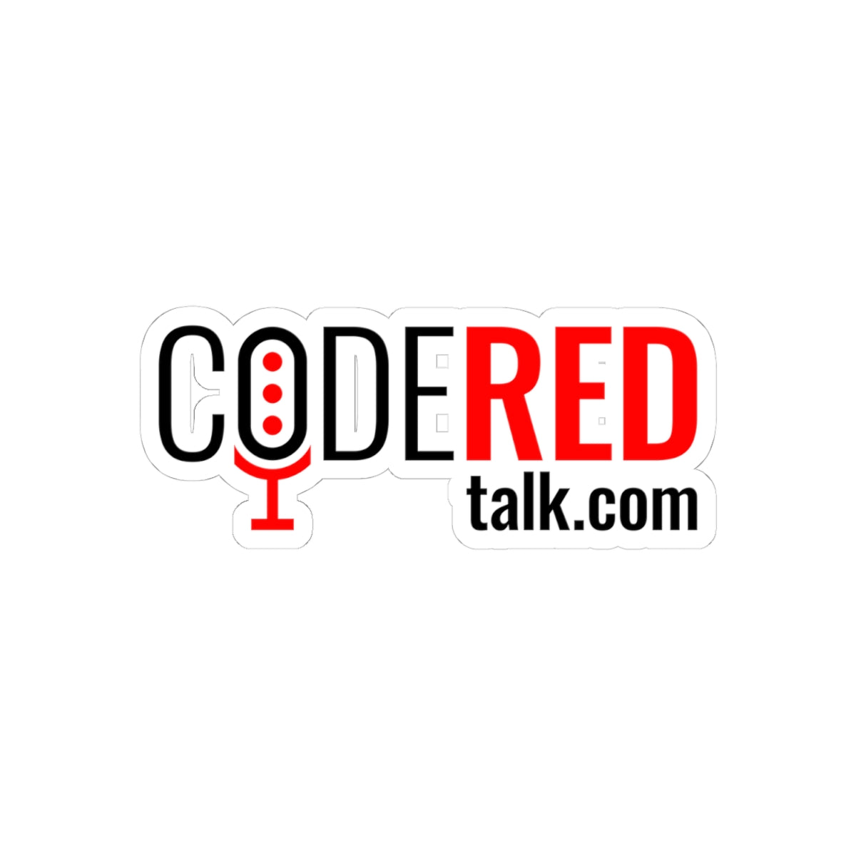 CODE RED Talk Microphone Kiss-Cut Stickers - Perfect for Podcasters & Creators